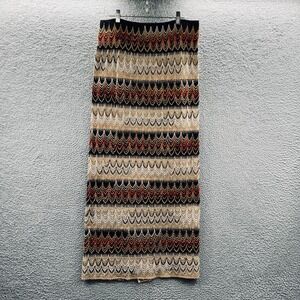 Lane Bryant Tall Shop Womens Maxi Skirt M VTG Knit Chevron Boho Festival Retro